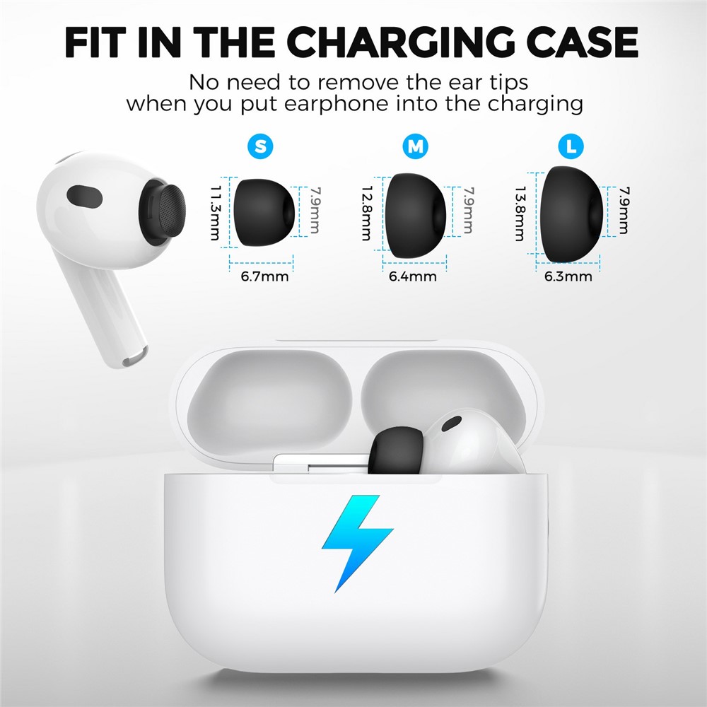 AHASTYLE AHASTYLE 3-PACK AirPods Pro 3 Öronpluggar Silikon Svart - Teknikhallen.se