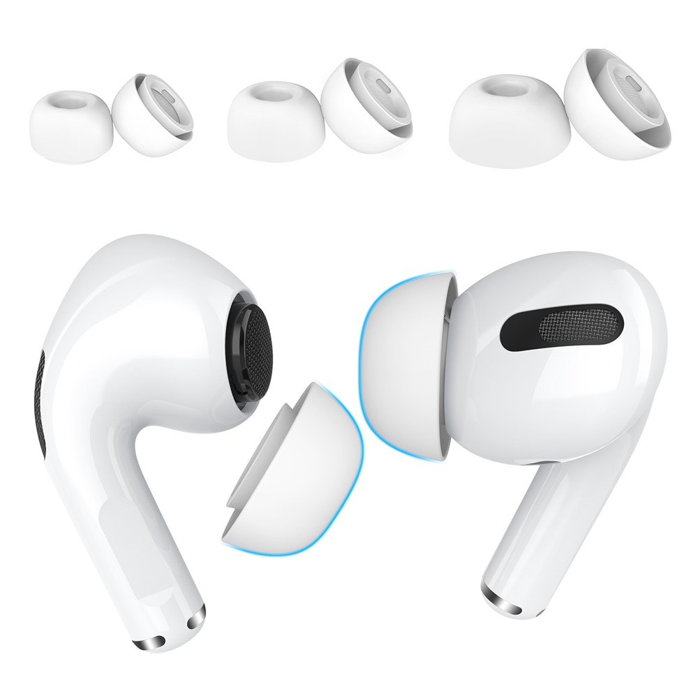 AHASTYLE AHASTYLE 3-PACK AirPods Pro 2/1 Öronpluggar Silikon Vit - Teknikhallen.se