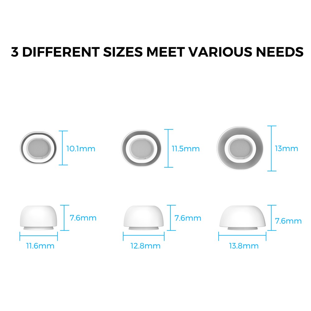 AHASTYLE AHASTYLE 3-PACK AirPods Pro 2/1 Öronpluggar Silikon Vit - Teknikhallen.se