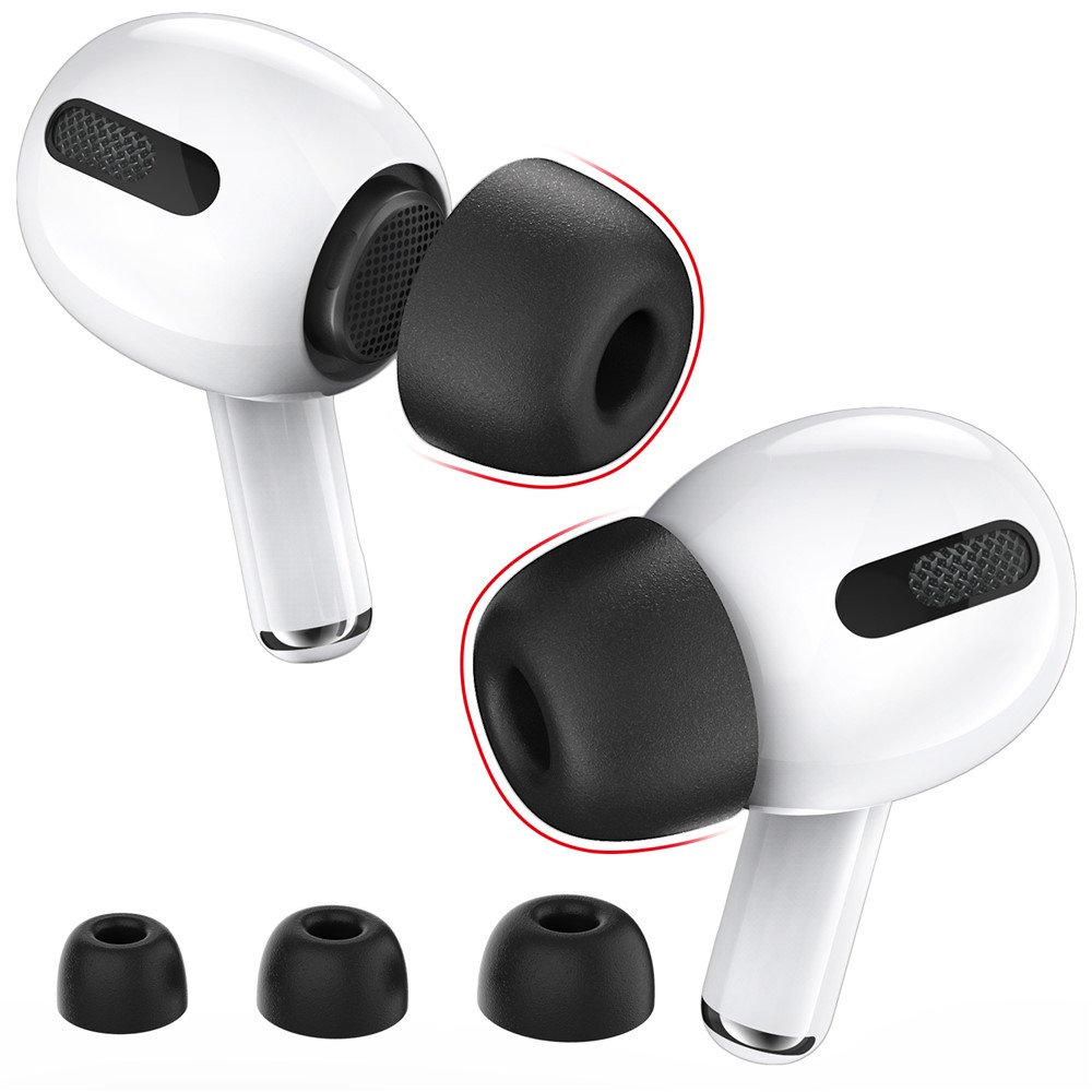 AHASTYLE AHASTYLE 3-PACK AirPods Pro 2/1 Öronpluggar Silikon Svart - Teknikhallen.se