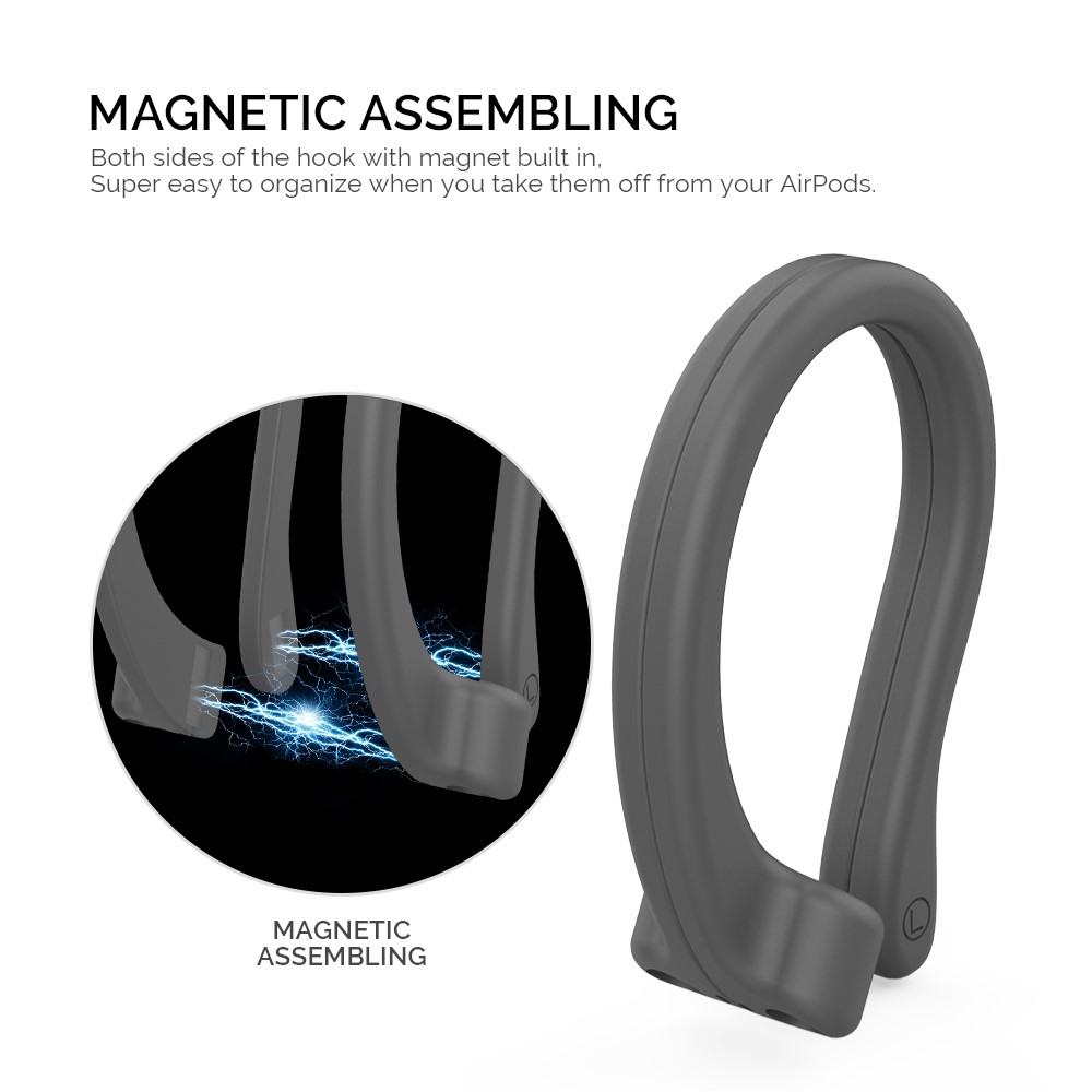 AHASTYLE AHASTYLE AirPods/AirPods Pro 2/1 Öronkrokar Grå - Teknikhallen.se