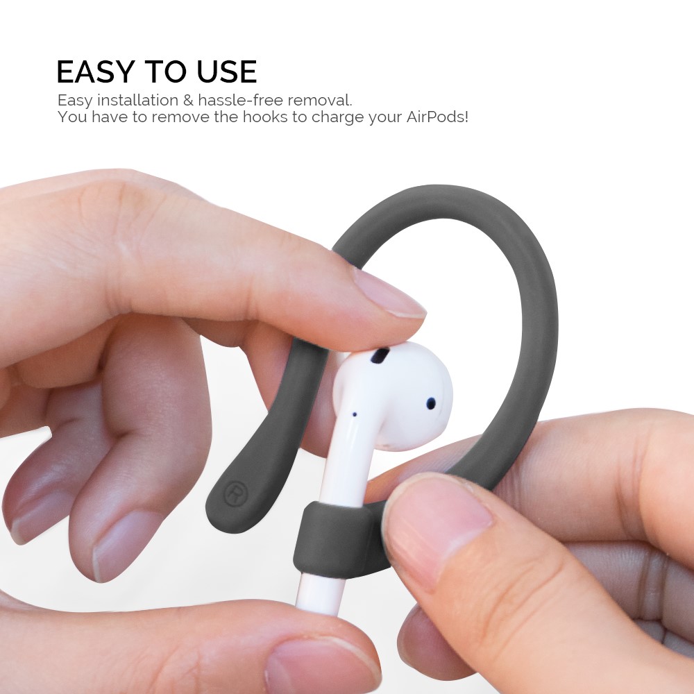 AHASTYLE AHASTYLE AirPods/AirPods Pro 2/1 Öronkrokar Grå - Teknikhallen.se