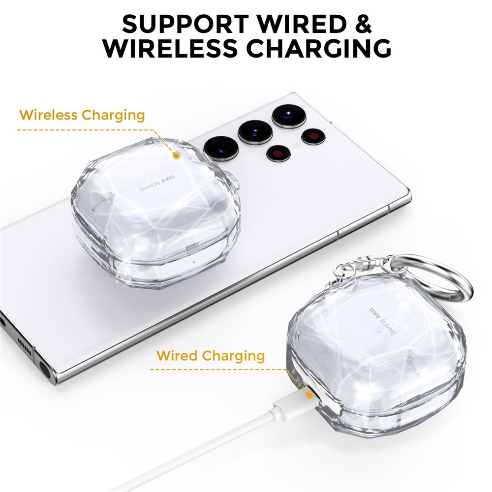 AHASTYLE AHASTYLE Galaxy Buds 2/Pro/Live Skal Diamond Transparent - Teknikhallen.se