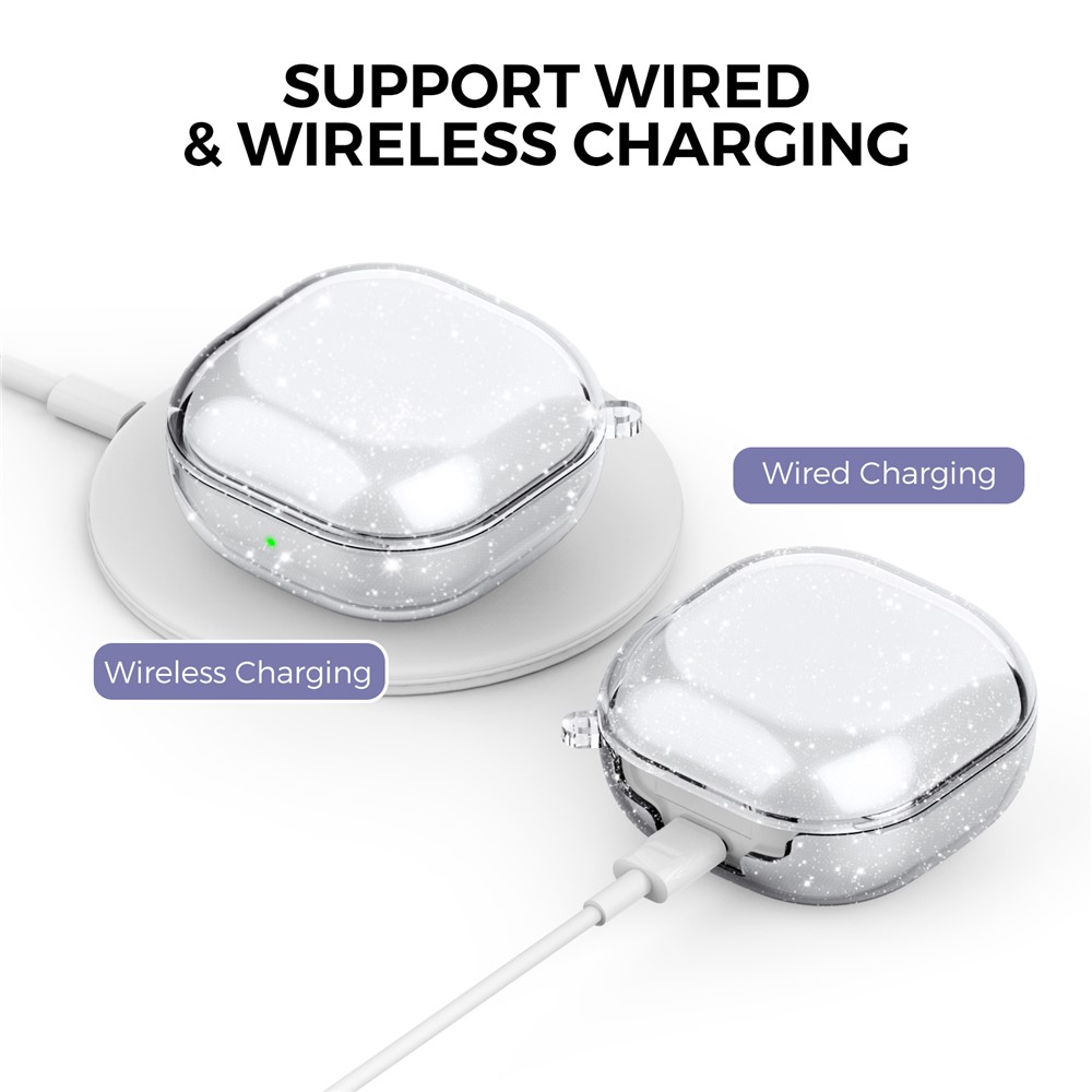 AHASTYLE AHASTYLE Galaxy Buds 2/2 Pro/Pro/Live Skal TPU Glitter - Teknikhallen.se