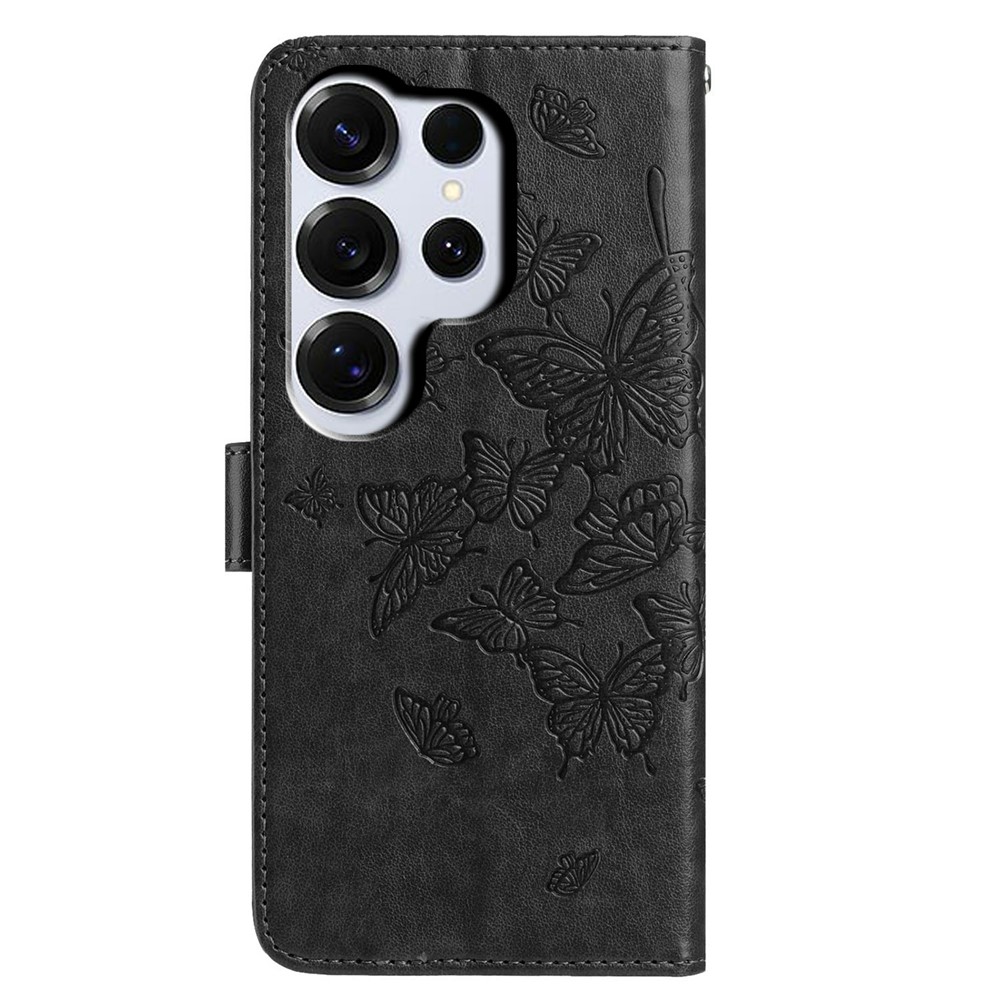  Samsung Galaxy S26 Ultra Fodral Fjäril Tryck Svart - Teknikhallen.se