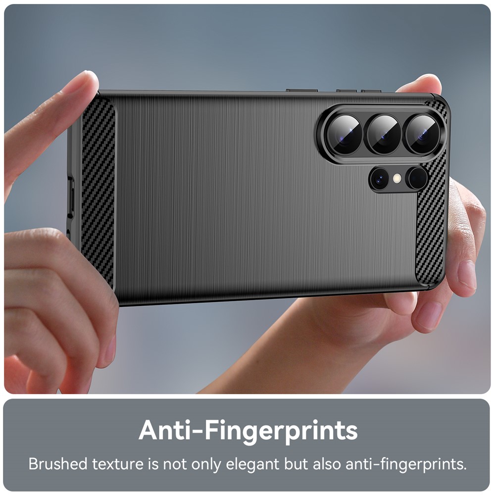  Samsung Galaxy S26 Ultra Skal Borstad Stål Textur Svart - Teknikhallen.se