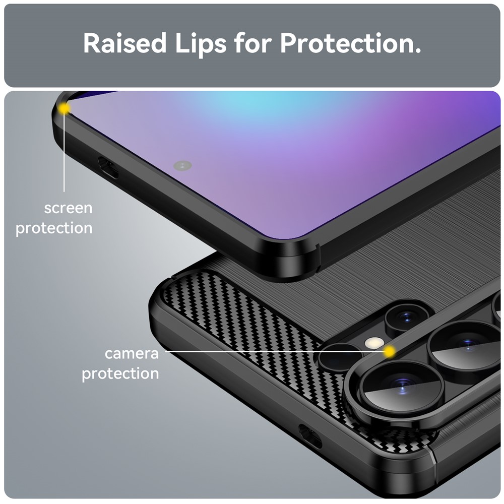  Samsung Galaxy S26 Ultra Skal Borstad Stål Textur Svart - Teknikhallen.se