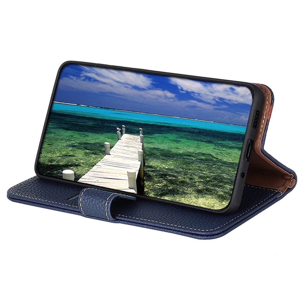 KHAZNEH KHAZNEH Samsung Galaxy S26 Ultra Fodral Äkta Läder Blå - Teknikhallen.se