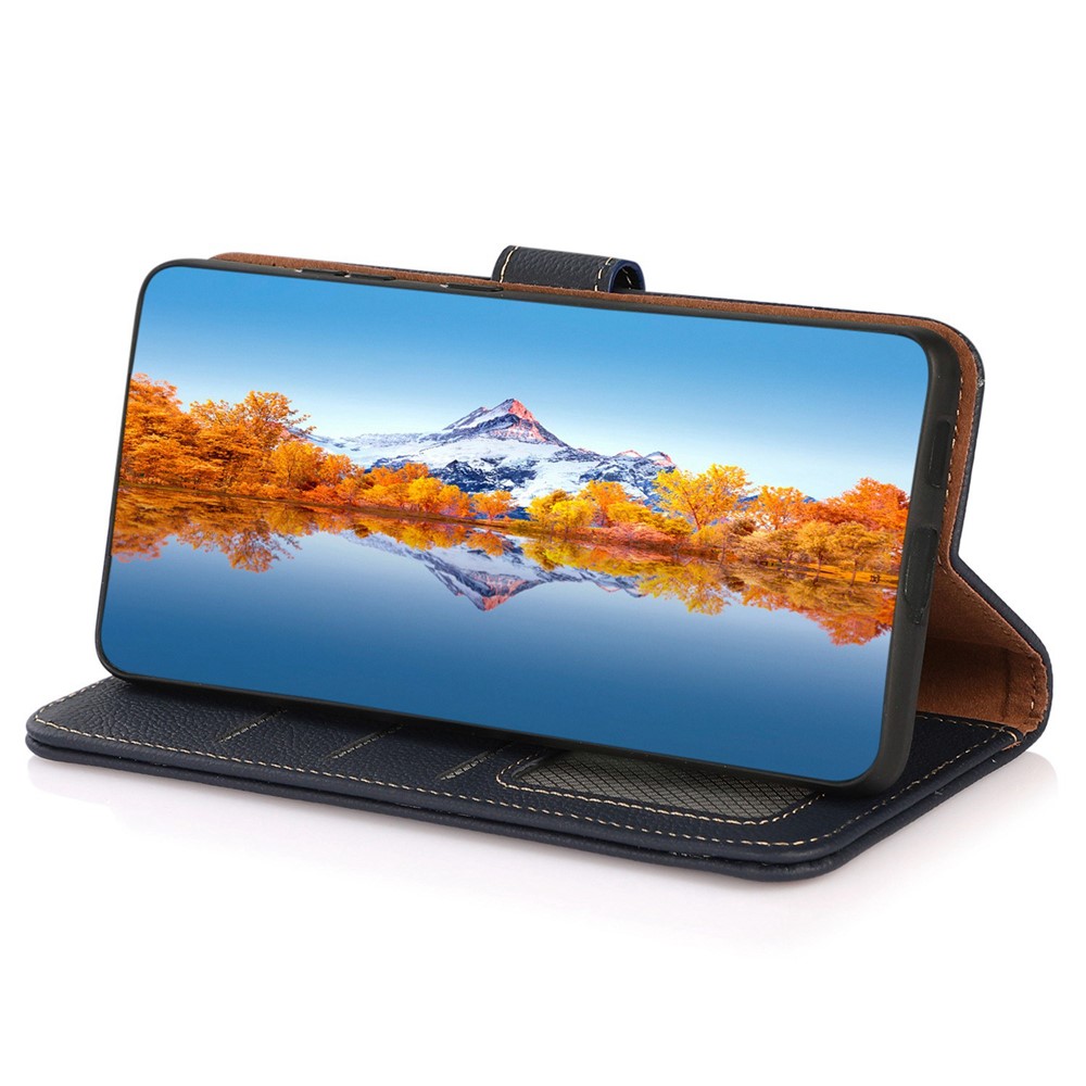 KHAZNEH KHAZNEH Samsung Galaxy S26 Ultra Fodral Äkta Läder Blå - Teknikhallen.se