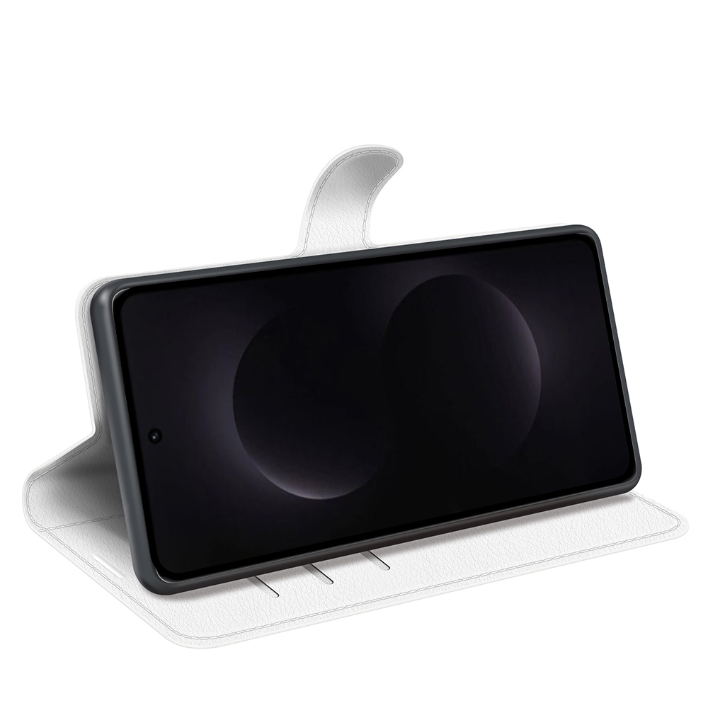  Samsung Galaxy S26 Ultra Fodral Litchi Läder Vit - Teknikhallen.se