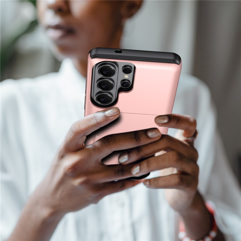  Samsung Galaxy S26 Ultra Skal Hybrid Med Kortfack Roséguld - Teknikhallen.se