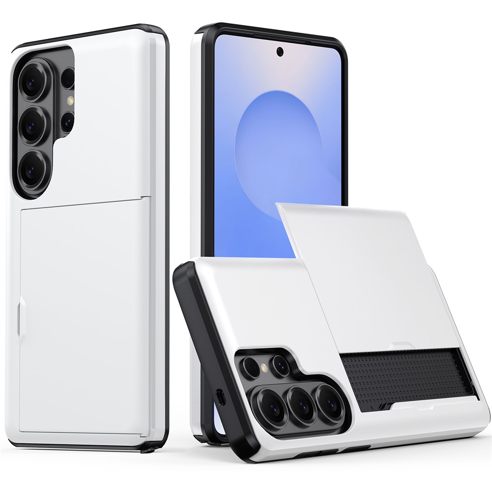  Samsung Galaxy S26 Ultra Skal Hybrid Med Kortfack Vit - Teknikhallen.se