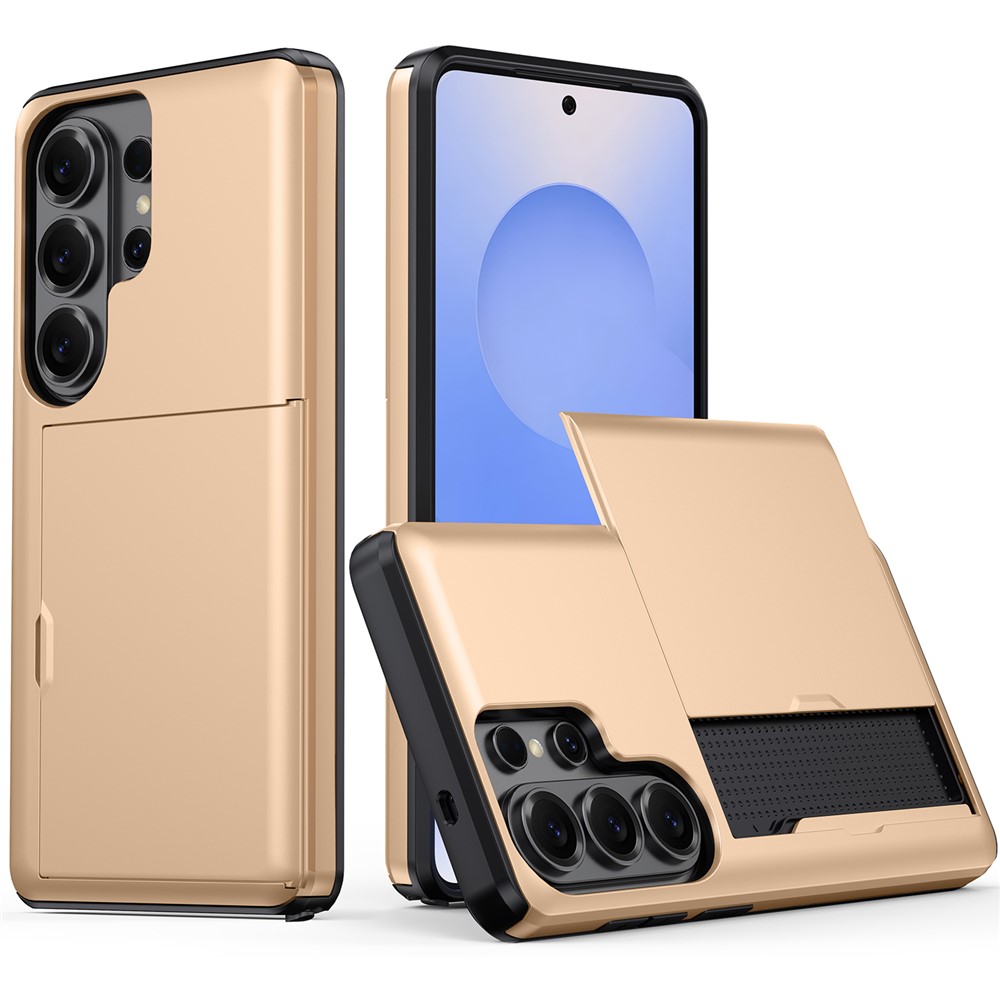  Samsung Galaxy S26 Ultra Skal Hybrid Med Kortfack Guld - Teknikhallen.se