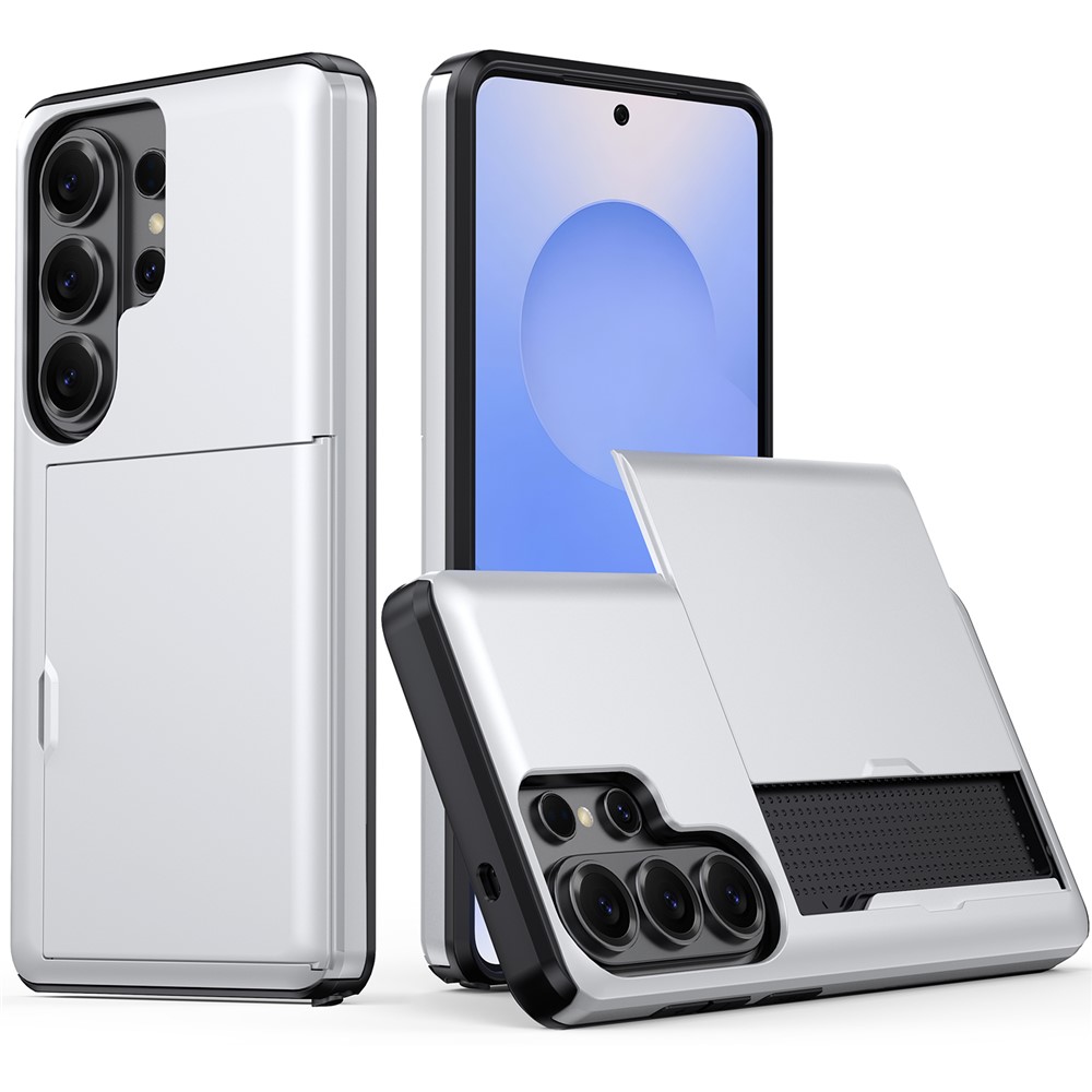  Samsung Galaxy S26 Ultra Skal Hybrid Med Kortfack Silver - Teknikhallen.se