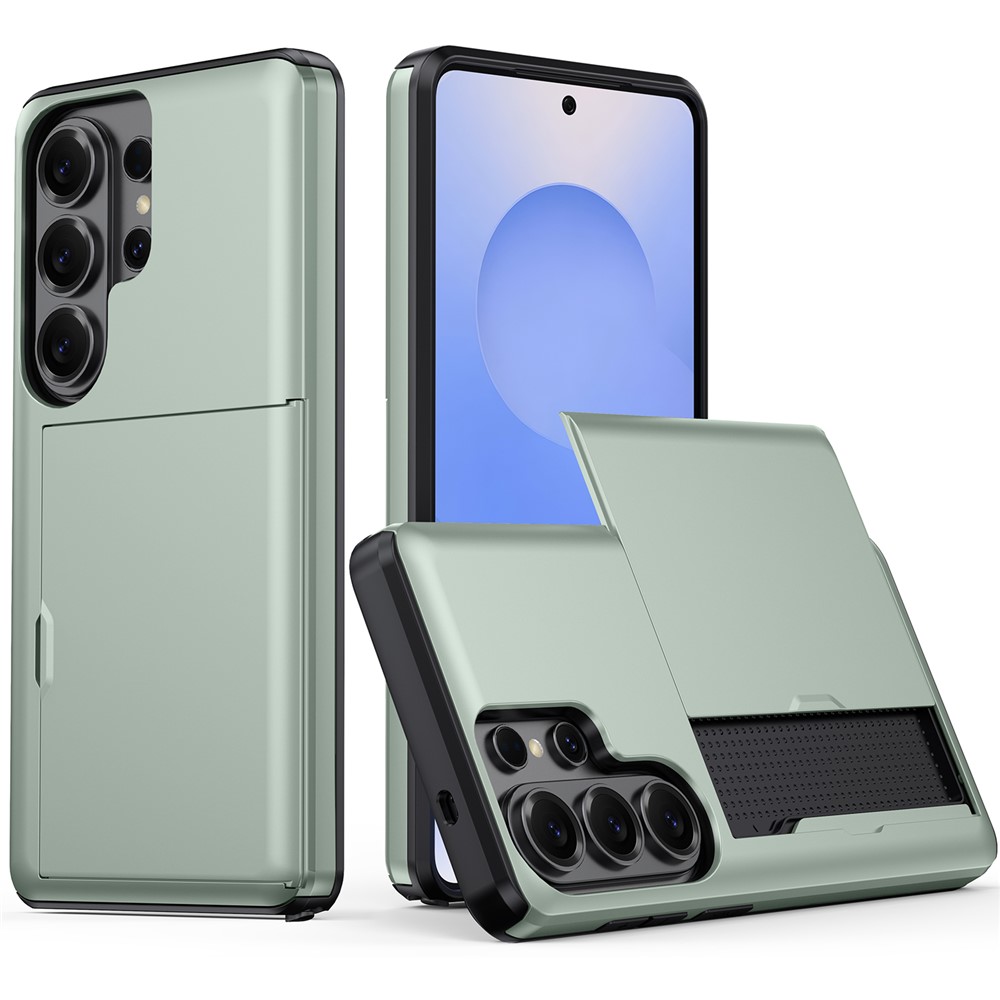  Samsung Galaxy S26 Ultra Skal Hybrid Med Kortfack Grön - Teknikhallen.se