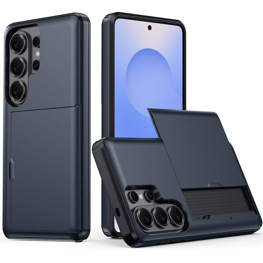  Samsung Galaxy S26 Ultra Skal Hybrid Med Kortfack Blå - Teknikhallen.se