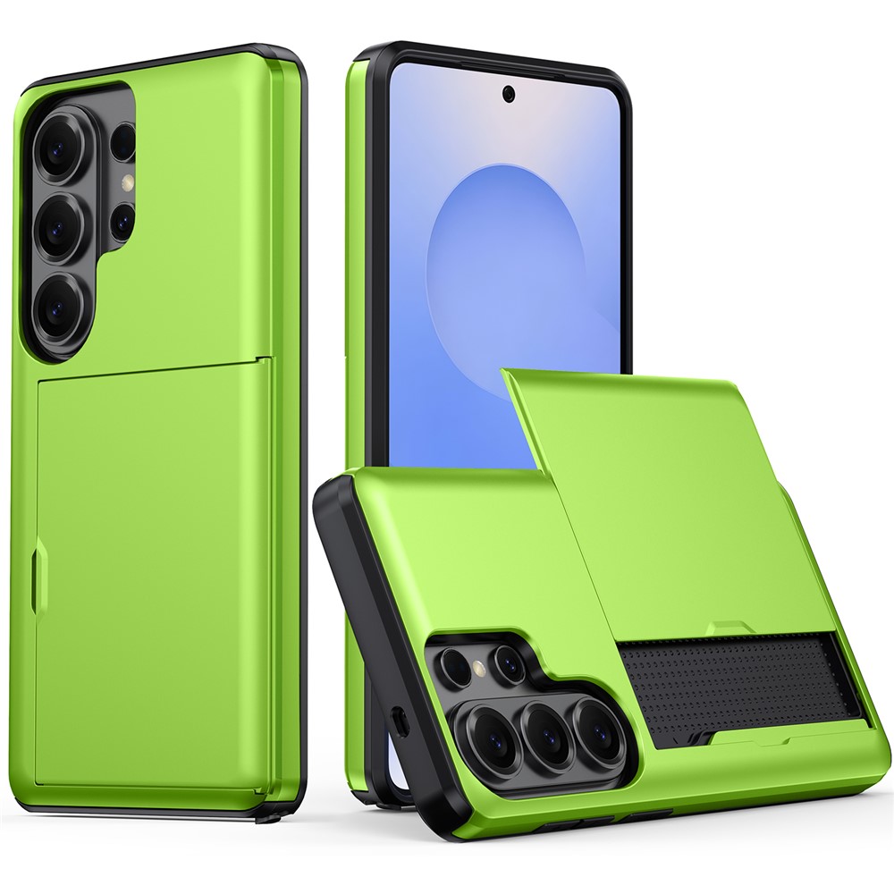  Samsung Galaxy S26 Ultra Skal Hybrid Med Kortfack Grön - Teknikhallen.se