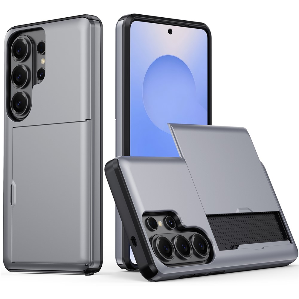  Samsung Galaxy S26 Ultra Skal Hybrid Med Kortfack Grå - Teknikhallen.se