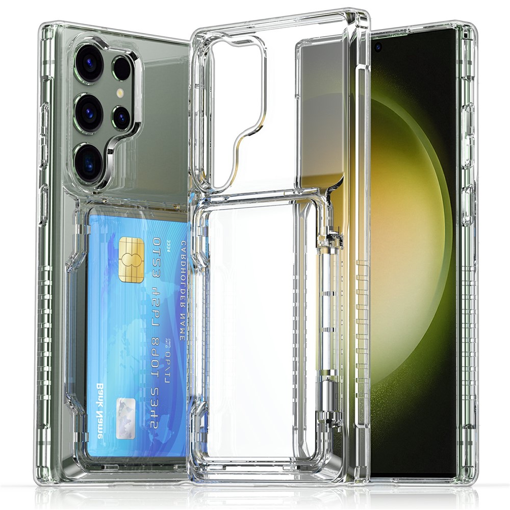 Samsung Galaxy S26 Ultra Skal Kickstand Med Kortfack Transparent - Teknikhallen.se