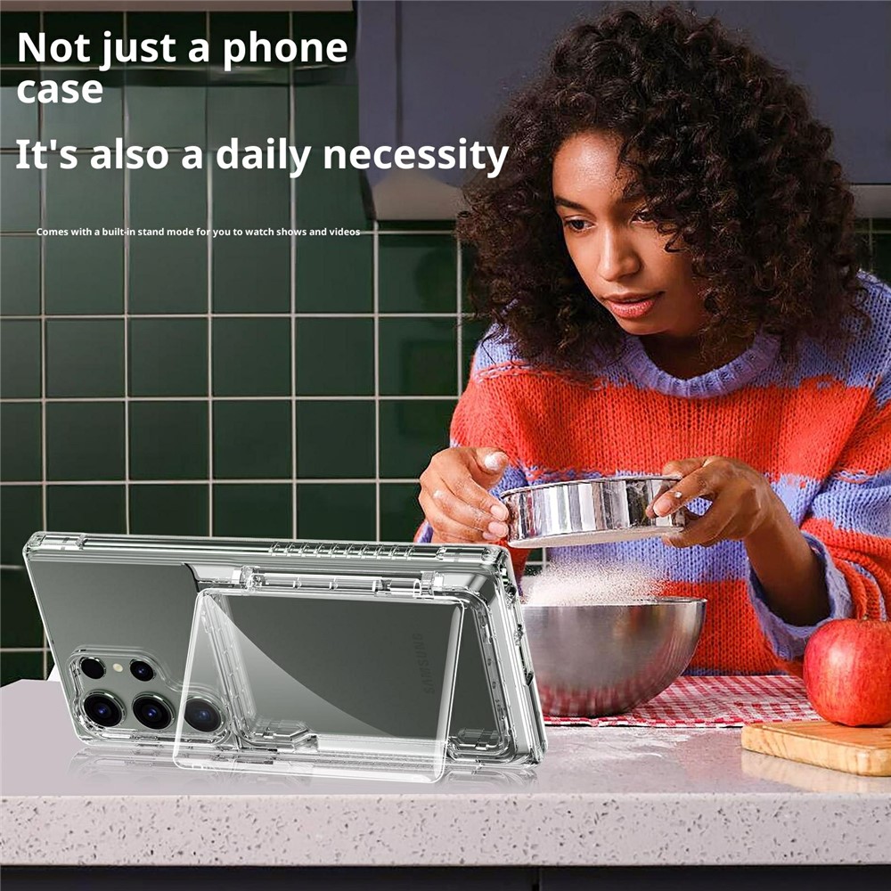  Samsung Galaxy S26 Ultra Skal Kickstand Med Kortfack Transparent - Teknikhallen.se