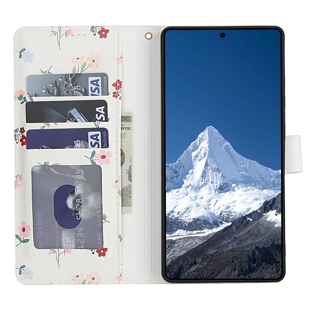  Samsung Galaxy S26 Ultra Fodral Rhombus Läder Blommor Vit - Teknikhallen.se