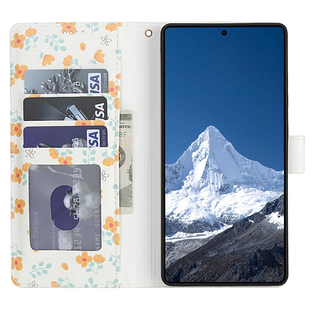  Samsung Galaxy S26 Ultra Fodral Rhombus Läder Blommor Vit - Teknikhallen.se