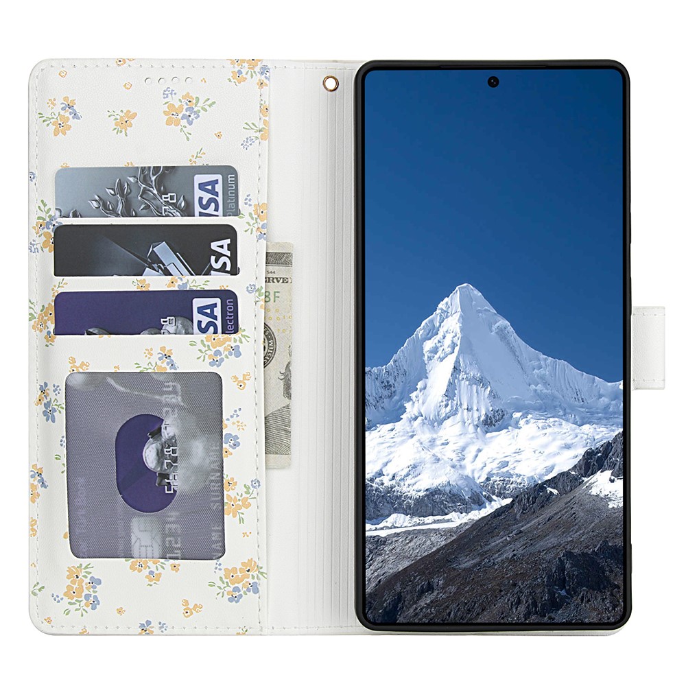  Samsung Galaxy S26 Ultra Fodral Rhombus Läder Blommor Vit - Teknikhallen.se