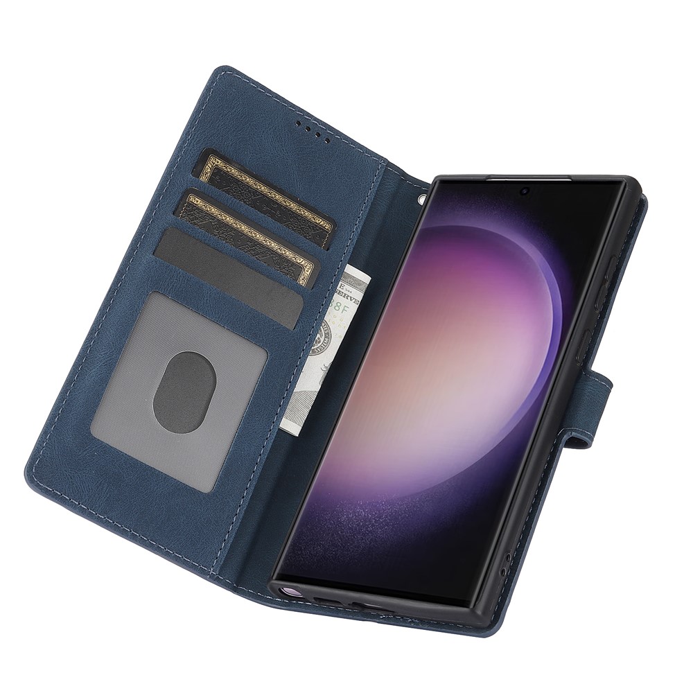  Samsung Galaxy S26 Ultra Fodral Läder Blå - Teknikhallen.se