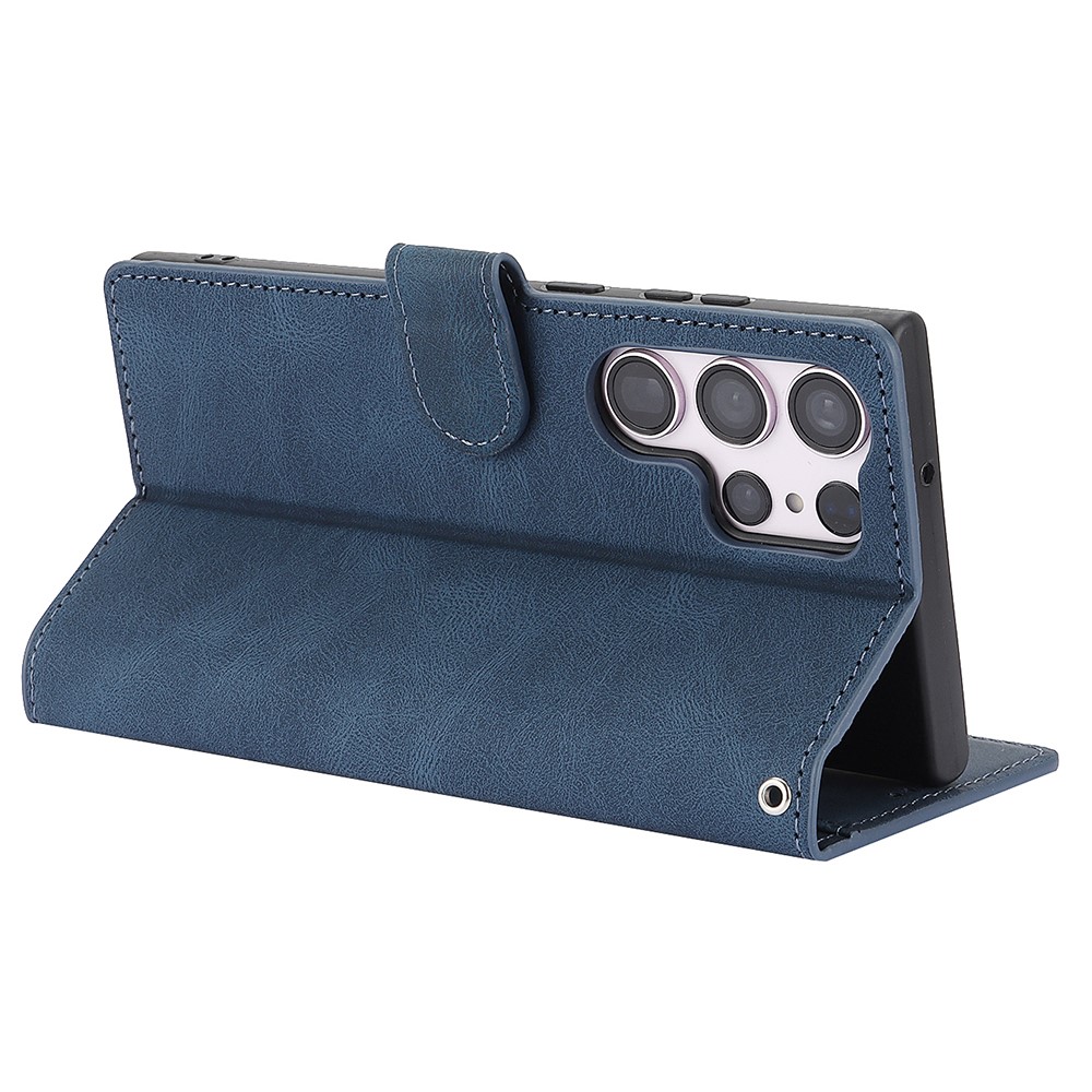  Samsung Galaxy S26 Ultra Fodral Läder Blå - Teknikhallen.se