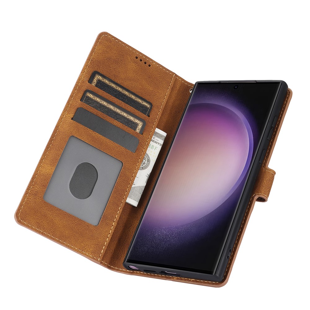  Samsung Galaxy S26 Ultra Fodral Läder Brun - Teknikhallen.se