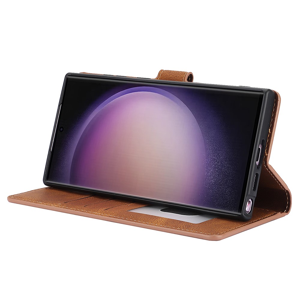  Samsung Galaxy S26 Ultra Fodral Läder Brun - Teknikhallen.se