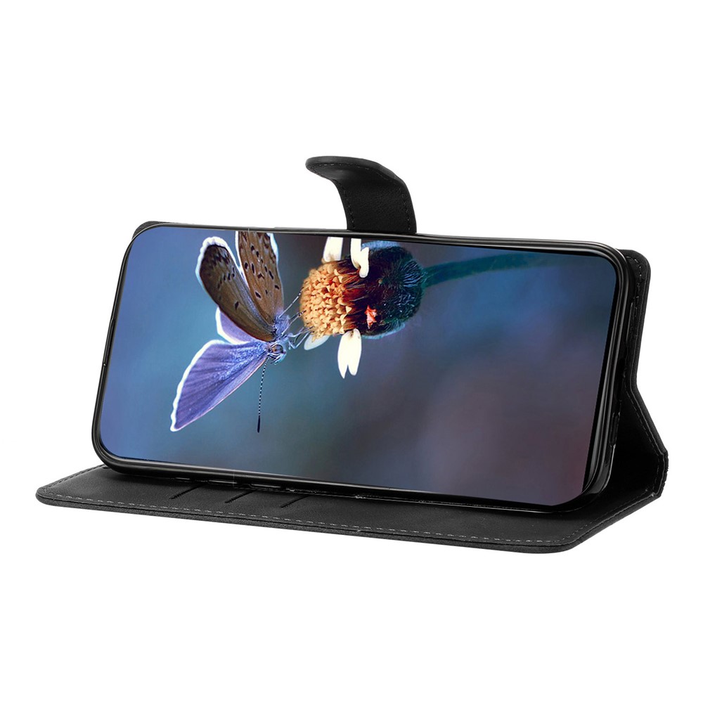  Samsung Galaxy S26 Ultra Fodral Med Blommigt Tryck Läder Svart - Teknikhallen.se