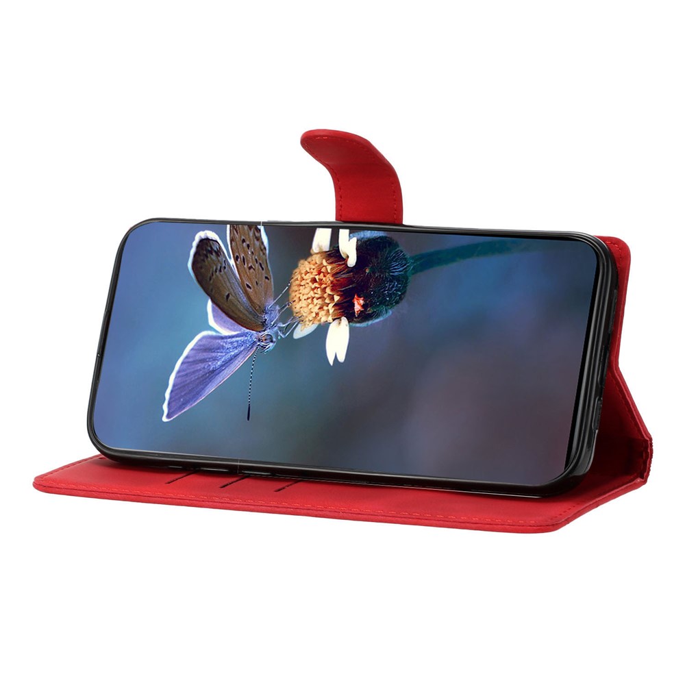  Samsung Galaxy S26 Ultra Fodral Med Blommigt Tryck Läder Röd - Teknikhallen.se