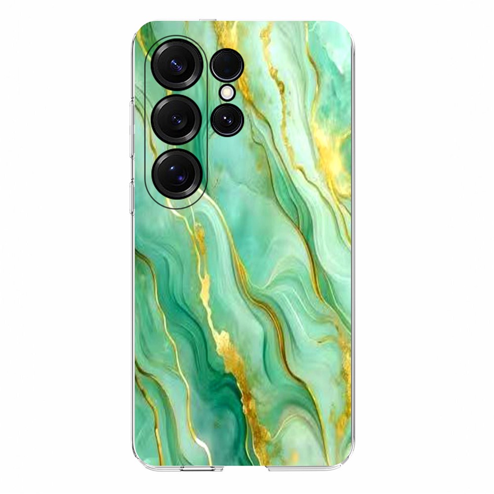  Samsung Galaxy S26 Ultra Skal Marmor TPU Grön - Teknikhallen.se