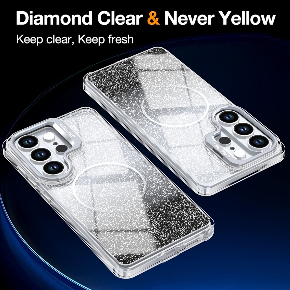  Samsung Galaxy S26 Ultra Skal MagSafe Gradient Glitter Svart - Teknikhallen.se