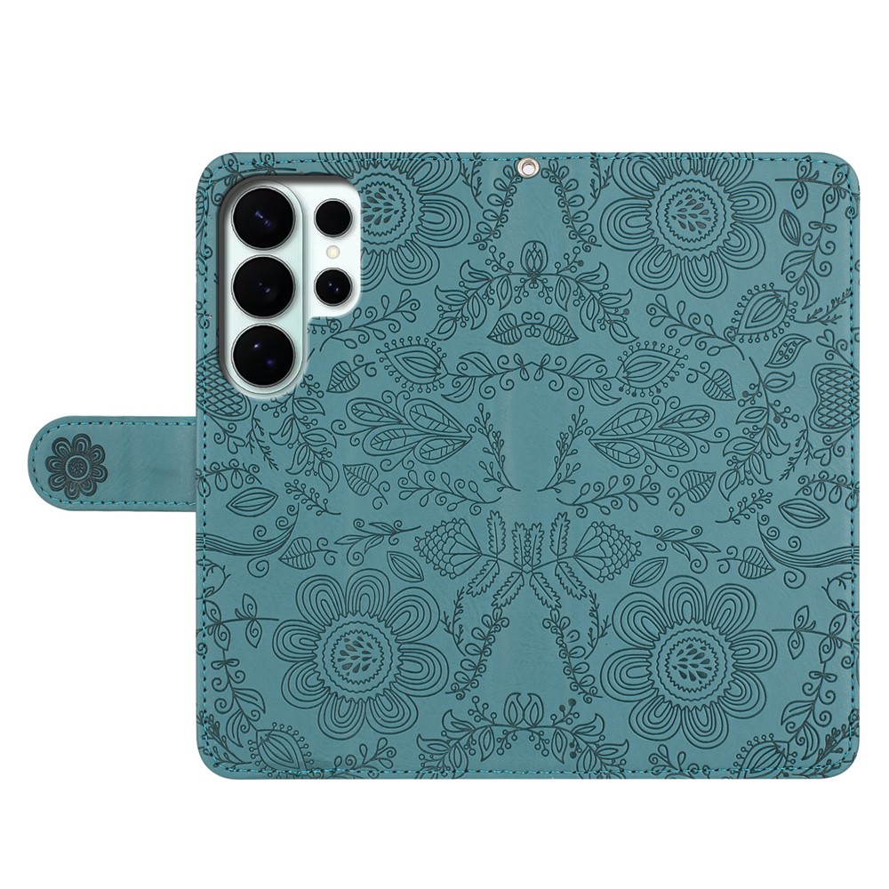  Samsung Galaxy S26 Ultra Fodral Med Blommigt Tryck Grön - Teknikhallen.se