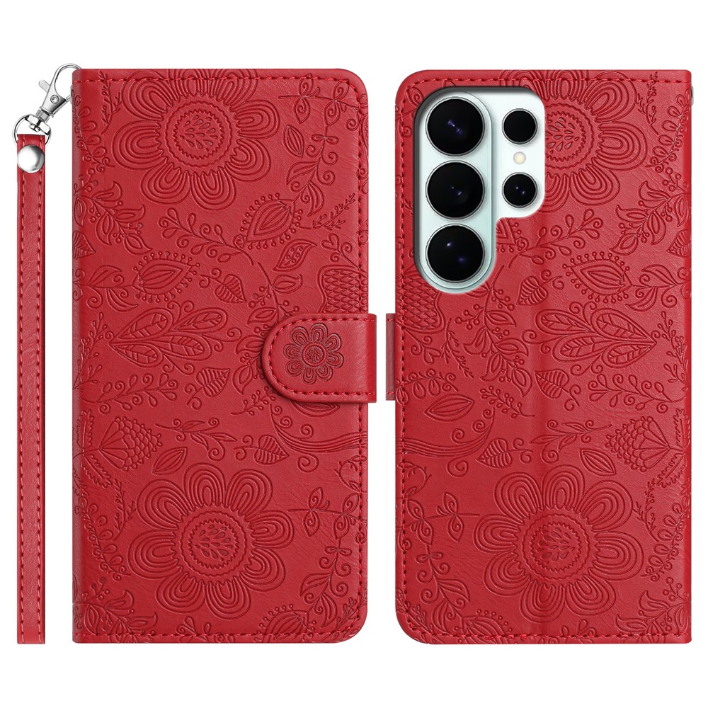  Samsung Galaxy S26 Ultra Fodral Med Blommigt Tryck Röd - Teknikhallen.se