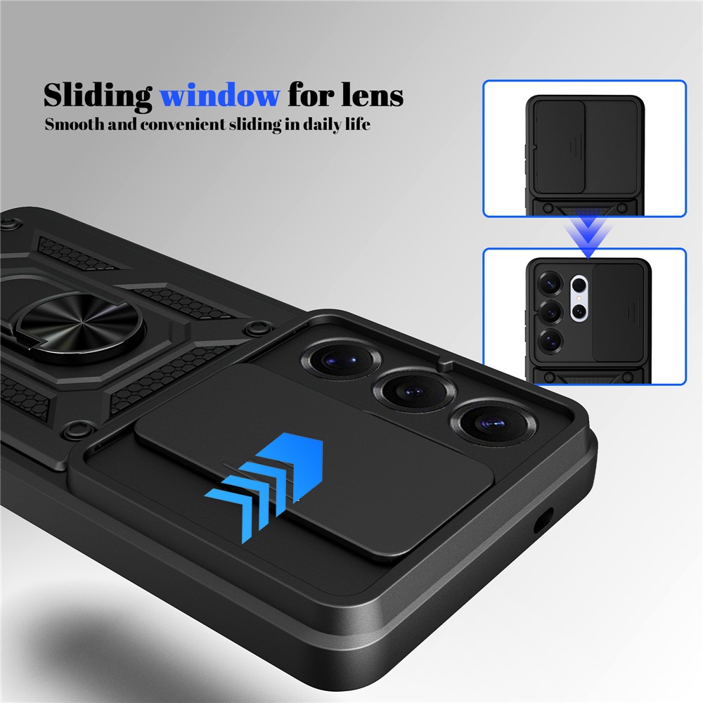  Samsung Galaxy S26 Ultra Skal CamShield Ring Hybrid Blå - Teknikhallen.se