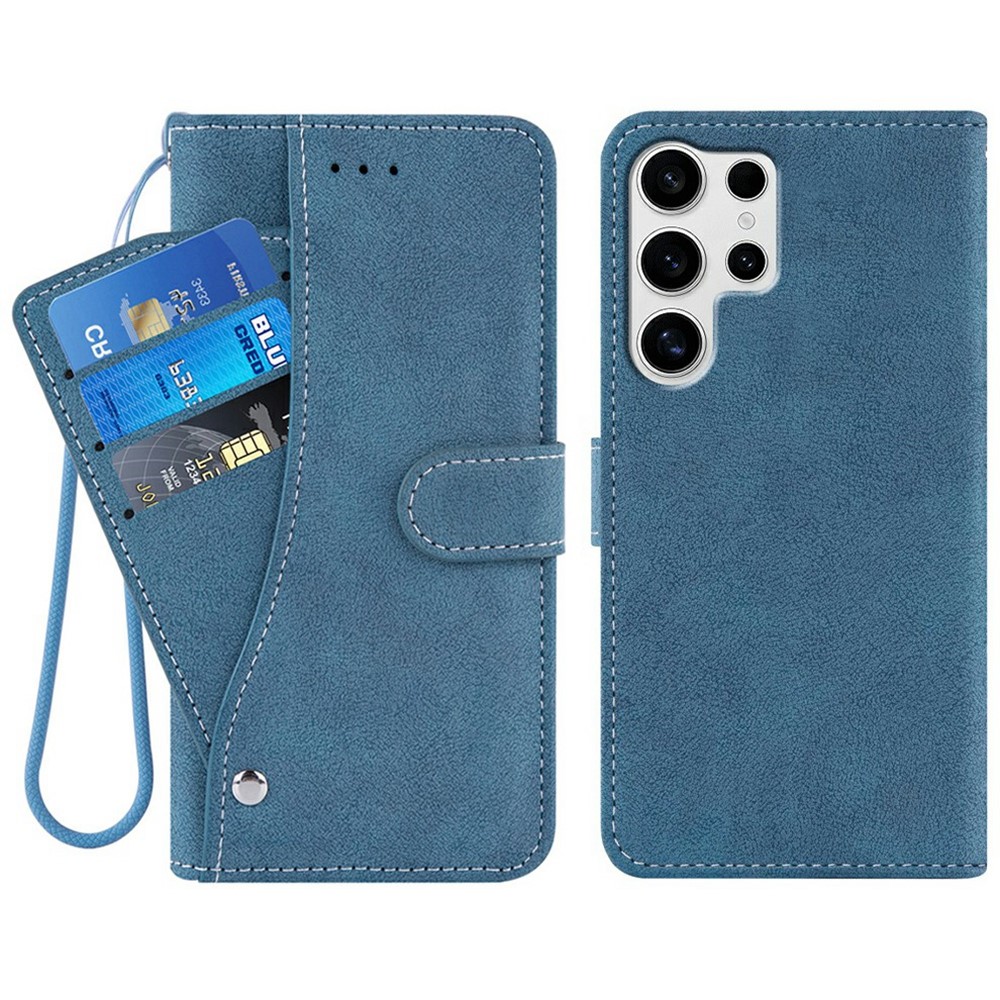  Samsung Galaxy S26 Ultra Fodral Multifunktionellt Läder Blå - Teknikhallen.se