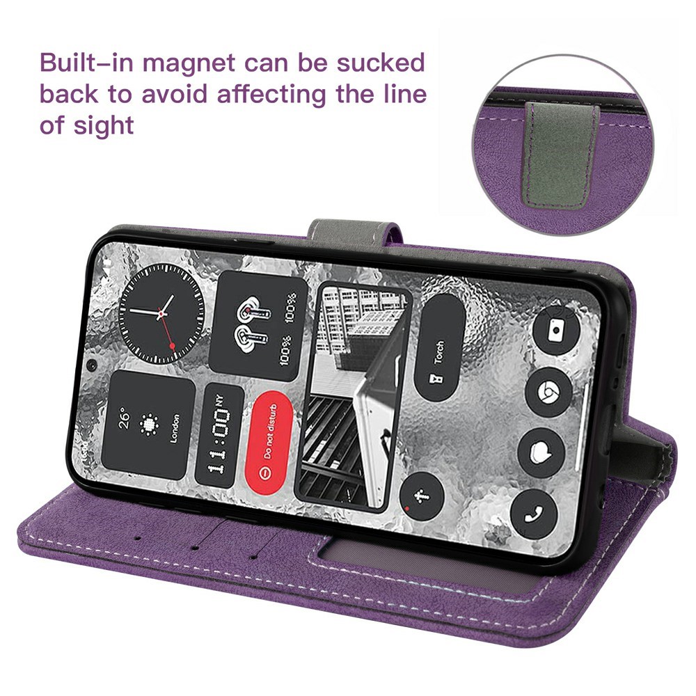  Samsung Galaxy S26 Ultra Fodral Multifunktionellt Läder Lila - Teknikhallen.se