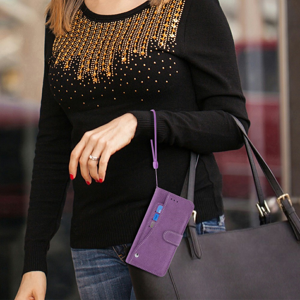  Samsung Galaxy S26 Ultra Fodral Multifunktionellt Läder Lila - Teknikhallen.se