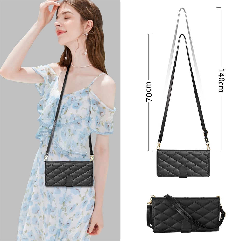  Samsung Galaxy S26 Ultra Fodral Rhombus Läder Svart - Teknikhallen.se