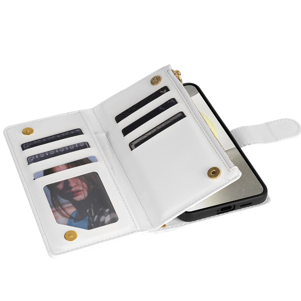  Samsung Galaxy S26 Ultra Fodral Rhombus Läder Vit - Teknikhallen.se