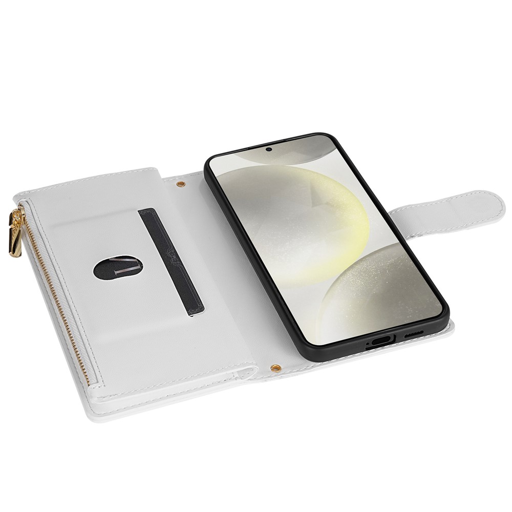  Samsung Galaxy S26 Ultra Fodral Rhombus Läder Vit - Teknikhallen.se