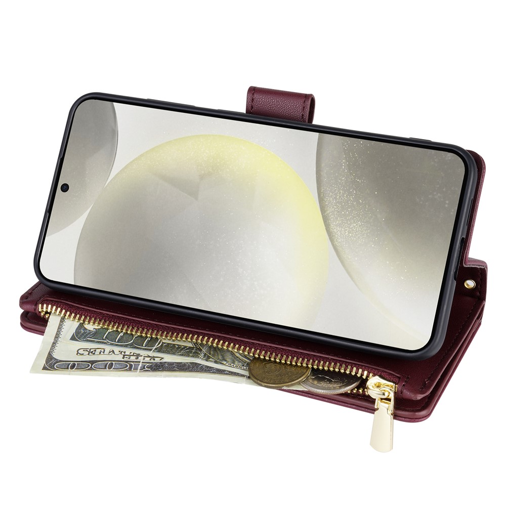  Samsung Galaxy S26 Ultra Fodral Rhombus Läder Vinröd - Teknikhallen.se