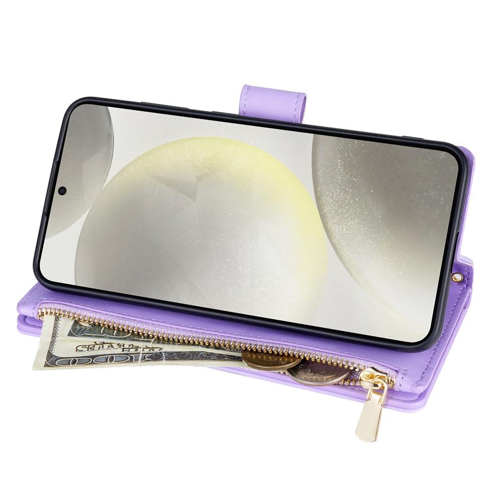  Samsung Galaxy S26 Ultra Fodral Rhombus Läder Lila - Teknikhallen.se