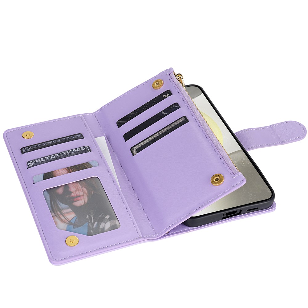  Samsung Galaxy S26 Ultra Fodral Rhombus Läder Lila - Teknikhallen.se