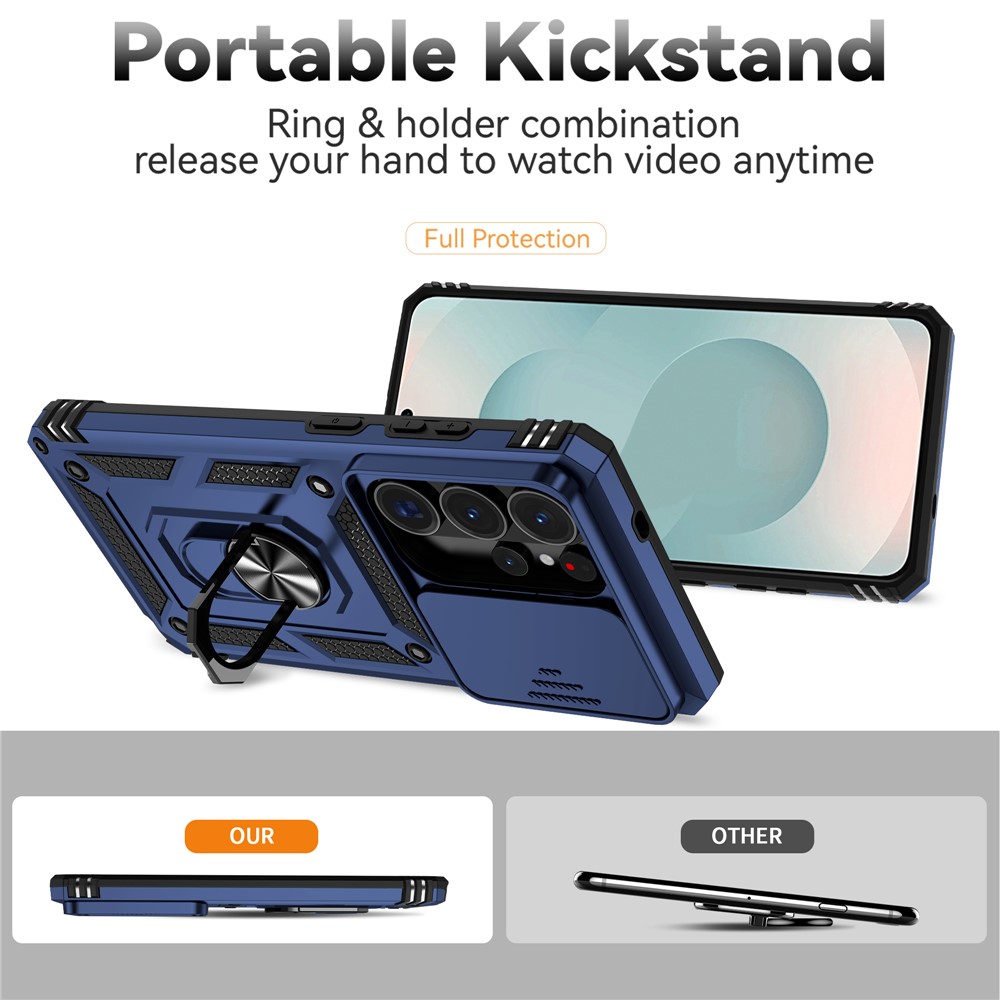  Samsung Galaxy S26 Ultra Skal CamShield Ring Hybrid Blå - Teknikhallen.se
