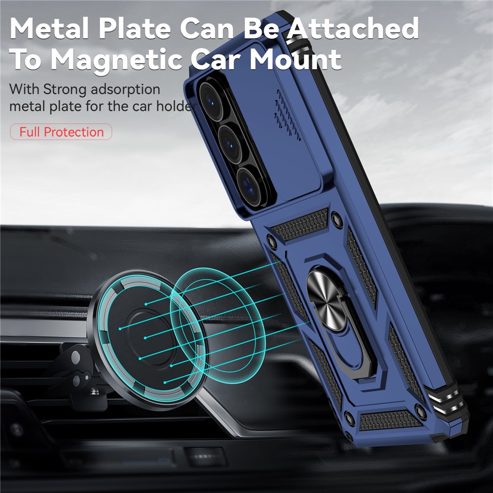  Samsung Galaxy S26 Ultra Skal CamShield Ring Hybrid Blå - Teknikhallen.se