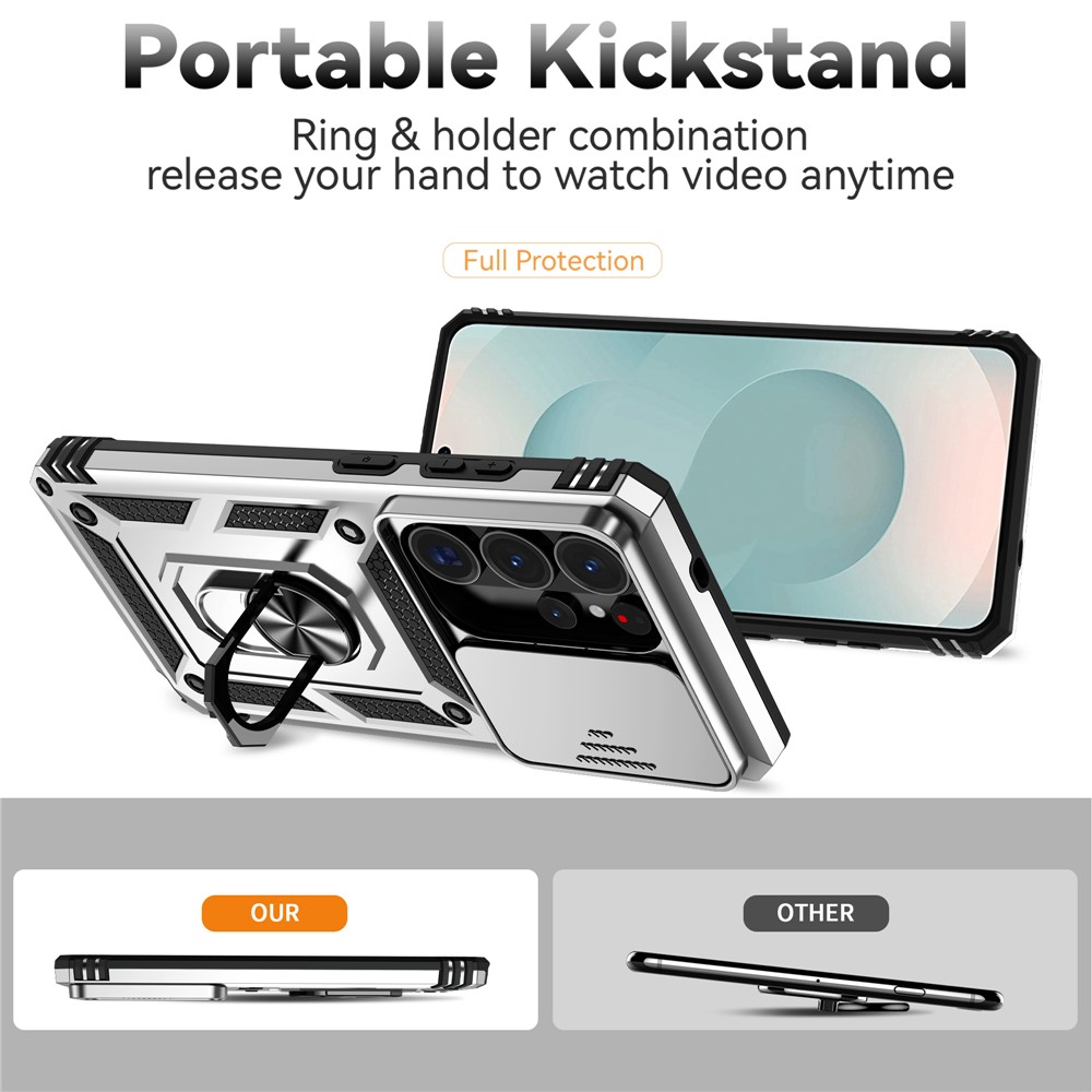  Samsung Galaxy S26 Ultra Skal CamShield Ring Hybrid Silver - Teknikhallen.se